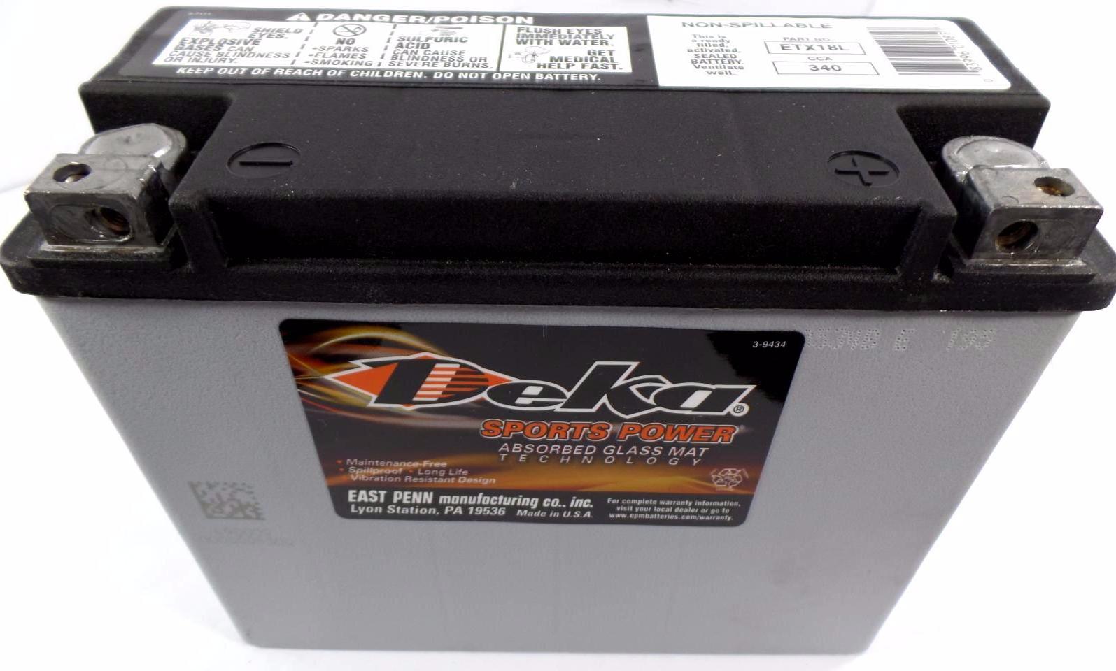 DEKA MOTORCYCLE BATTERY ETX12, ETX14, ETX15, ETX16, ETX16L, ETX18L